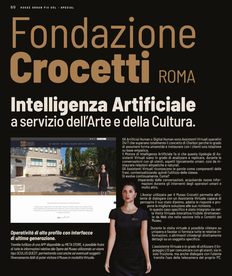 Fondazione Crocetti Roma Intelligenza Artificiale a servizio dell'arte e della cultura